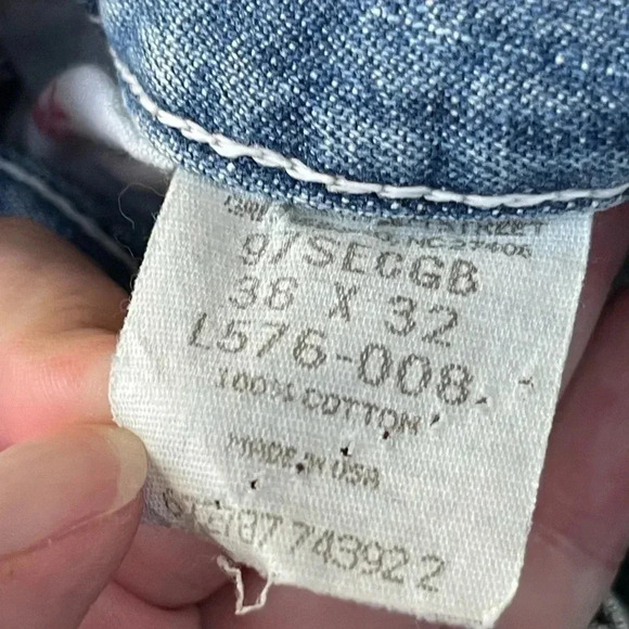 WRG jeans co Carpenter Baggy Wide Fit Blue Jeans 38 x 32 - Picture 12 of 14